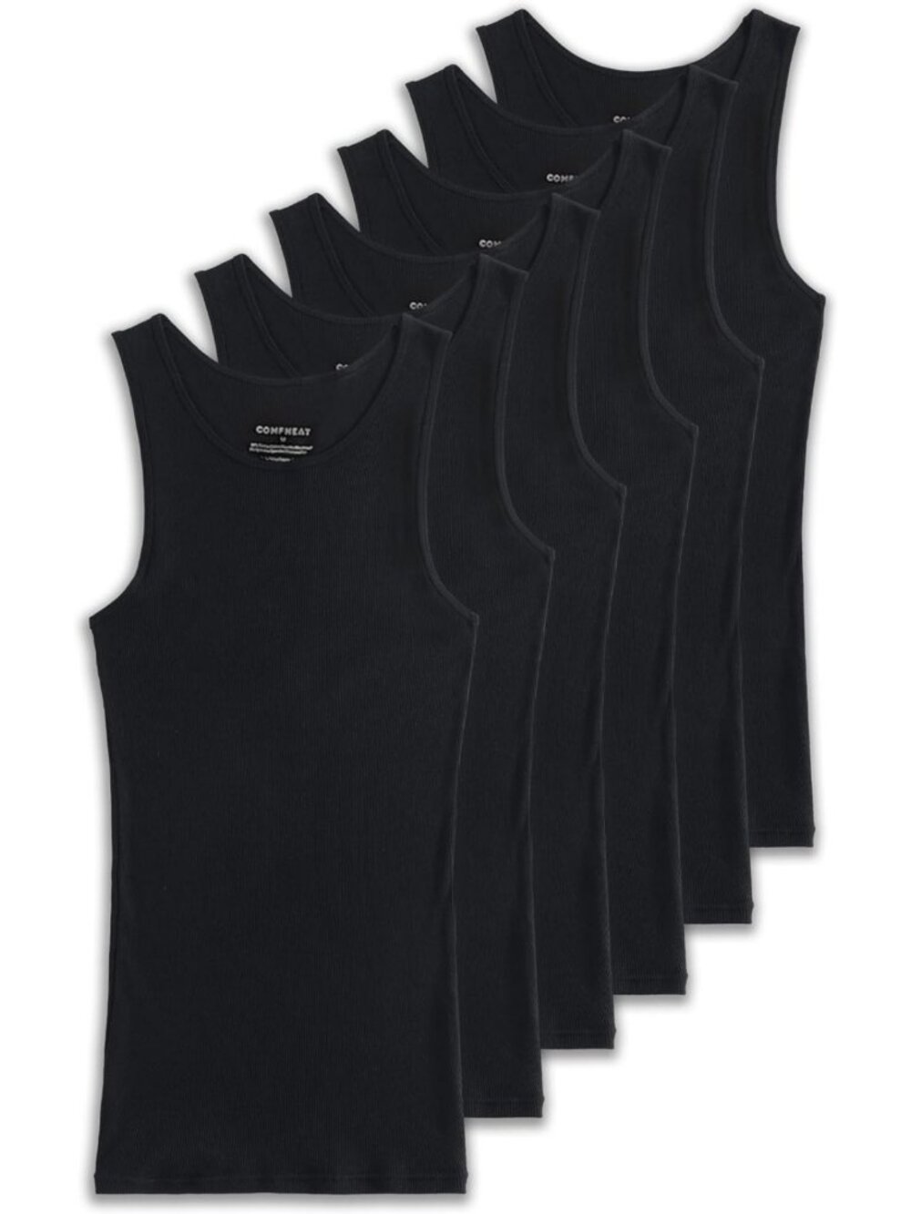Men's 6-Pack Cotton Ribbed Tank Tops - Comfy Fit Undershirts for Everyday Wear